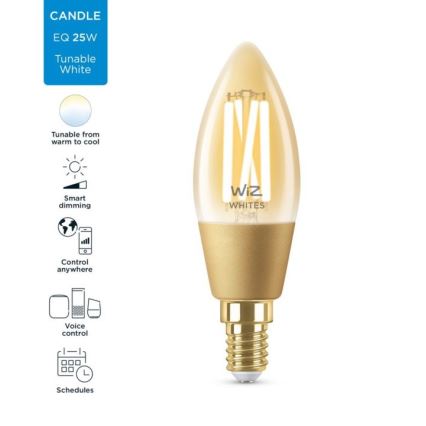 LED Reguliuojama lemputė  VINTAGE FILAMENT C35 E14/4,9W/230V 2000-5000K CRI 90 Wi-Fi - WiZ