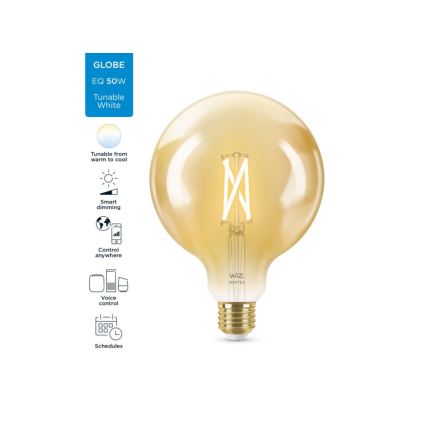 LED Reguliuojama lemputė VINTAGE FILAMENT G125 E27/6,7W/230V 2000-5000K CRI 90 Wi-Fi - WiZ