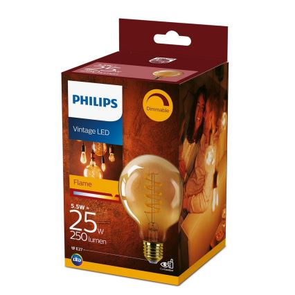 LED Reguliuojama lemputė VINTAGE Philips G93 E27/4W/230V 1800K