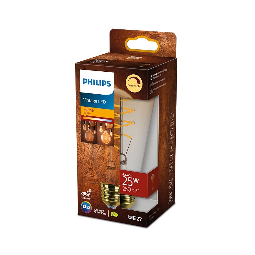 LED Reguliuojama lemputė VINTAGE Philips ST64 E27/4,5W/230V 1800K