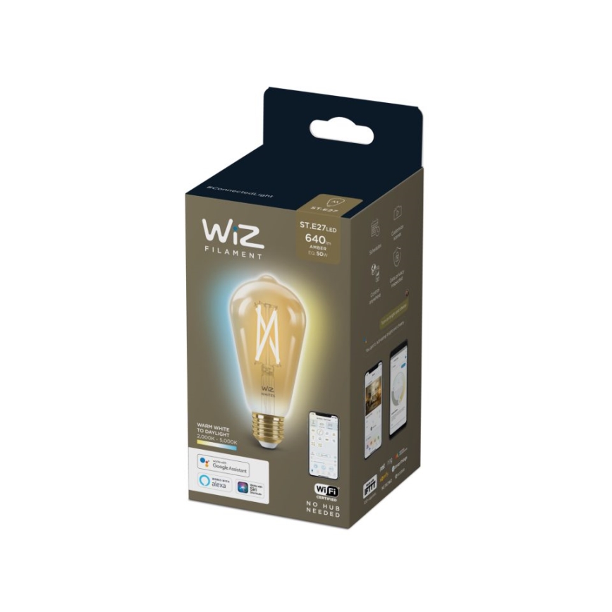 LED Reguliuojama lemputė VINTAGE FILAMENT ST64 E27/7W/230V 2000-5000K CRI 90 Wi-Fi - WiZ