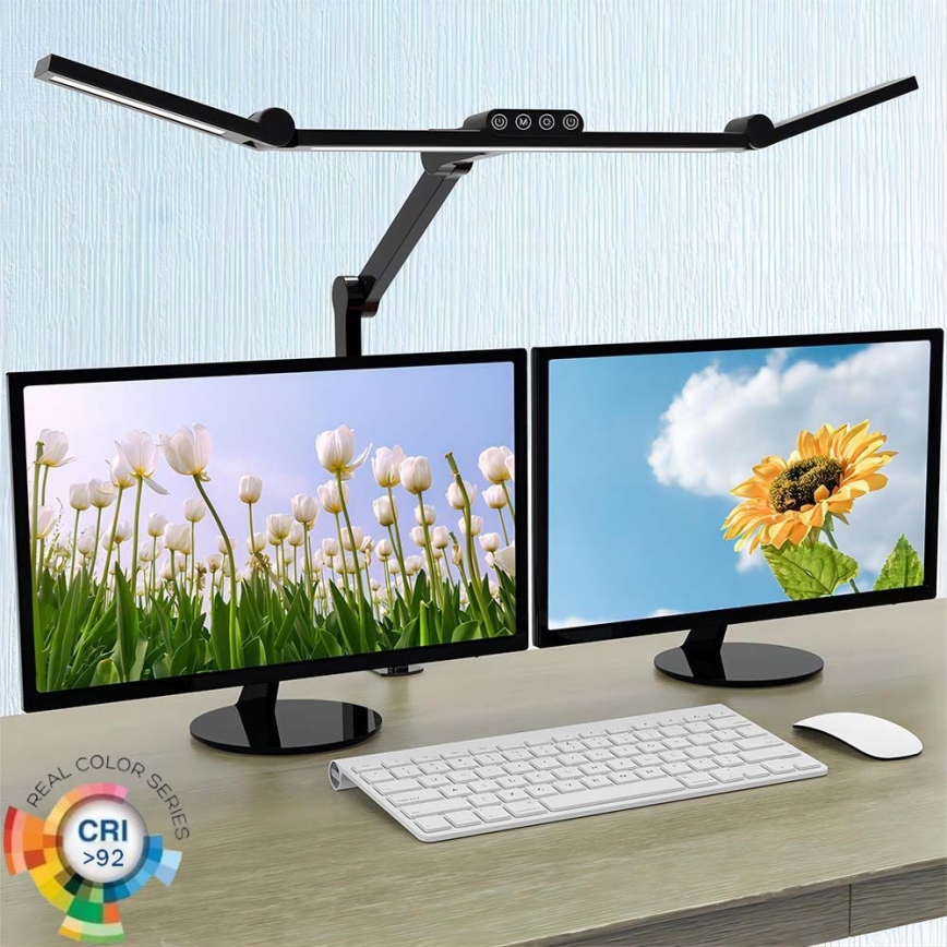 LED reguliuojama liečiama lanksčioji stalinė lempa LED/24W/230V 3000-6500K CRI 92 juoda