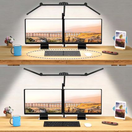 LED reguliuojama liečiama lanksčioji stalinė lempa LED/24W/230V 3000-6500K CRI 92 juoda