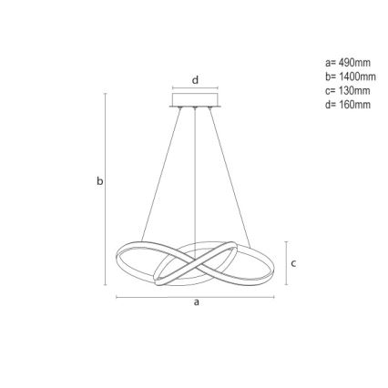 Reguliuojamas LED pakabinamas šviestuvas ant laido LED/65W/230V 3000-6500K, skersmuo 49 cm + nuotolinis valdymas