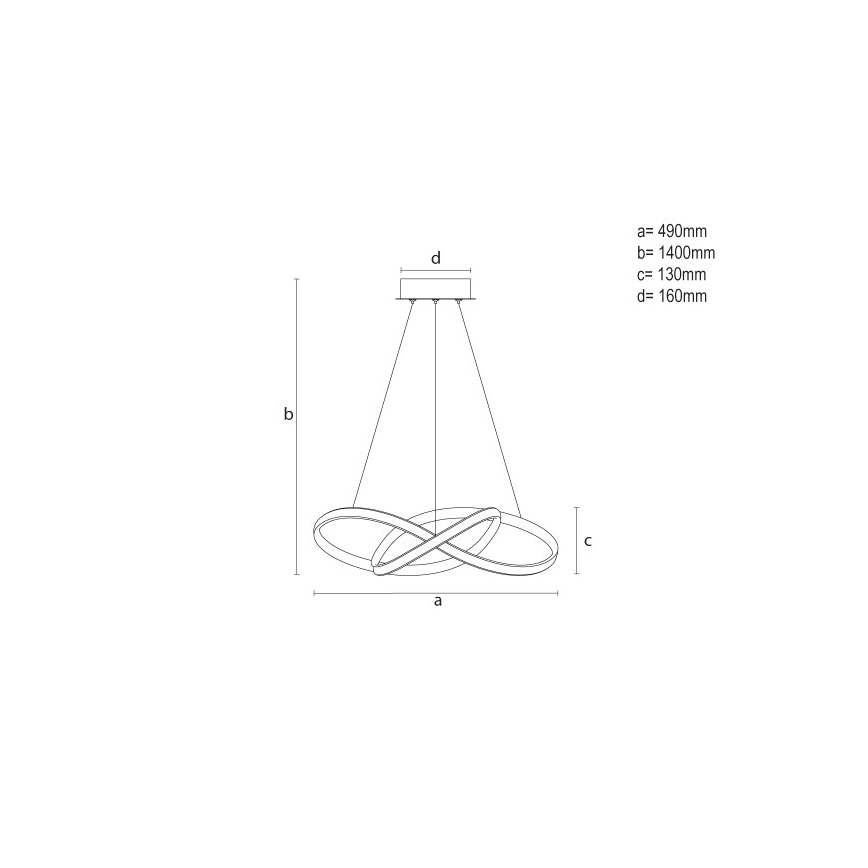 Reguliuojamas LED pakabinamas šviestuvas ant laido LED/65W/230V 3000-6500K, skersmuo 49 cm + nuotolinis valdymas