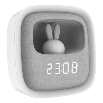 LED reguliuojama naktinė lempa su žadintuvu BUNNY LED/1,2W/5V 3000K