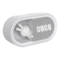 LED reguliuojama naktinė lempa su žadintuvu BUNNY LED/1,2W/5V 3000K