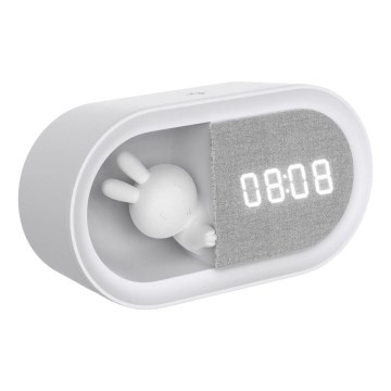 LED reguliuojama naktinė lempa su žadintuvu BUNNY LED/1,2W/5V 3000K