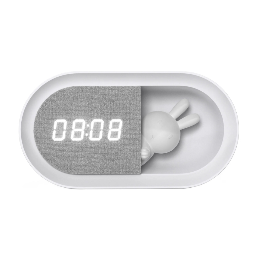 LED reguliuojama naktinė lempa su žadintuvu BUNNY LED/1,2W/5V 3000K