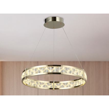 Dimeriuojama LED krištolinė liustra ant laido ENRIQUE LED/55W//230V 3000-6000K skersmuo 80 cm + nuotolinio valdymo pultas