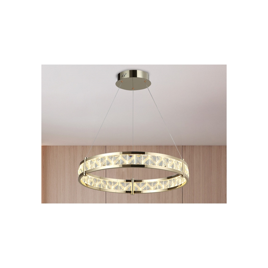 Dimeriuojama LED krištolinė liustra ant laido ENRIQUE LED/55W//230V 3000-6000K skersmuo 80 cm + nuotolinio valdymo pultas