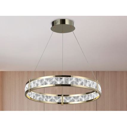 Dimeriuojama LED krištolinė liustra ant laido ENRIQUE LED/55W//230V 3000-6000K skersmuo 80 cm + nuotolinio valdymo pultas