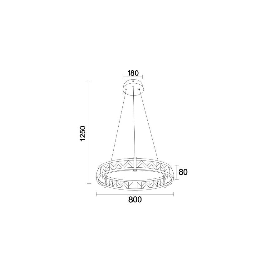 Dimeriuojama LED krištolinė liustra ant laido ENRIQUE LED/55W//230V 3000-6000K skersmuo 80 cm + nuotolinio valdymo pultas