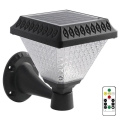 LED Reguliuojama saulės energijos sieninė lempa LED/0,8W/5,5V 3000/4000/6400K IP44 + valdymo pultas