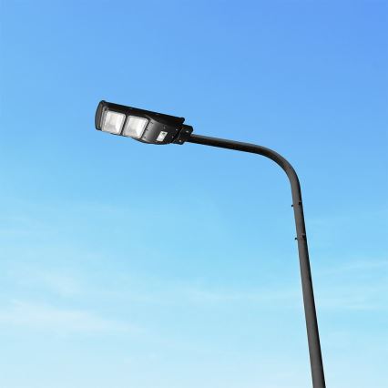 LED reguliuojamas saulės gatvės šviestuvas su judesio ir sutemų jutikliu LED/8W/3,2V 6000K IP65 9000 mAh juodas + nuotolinio valdymo pultas