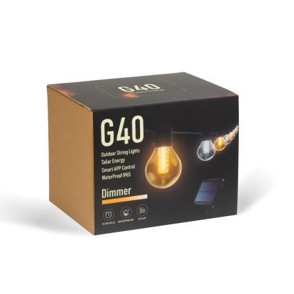 LED reguliuojamo ryškumo saulės girlianda 15xLED/1,5W/3,7/5V 2700-10000K 2200 mAh 9 m IP65 juoda + nuotolinio valdymo pultelis