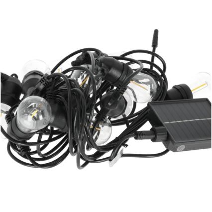LED reguliuojama saulės dekoratyvinė girlianda STARLIGHT NEO 20xE27/3,7V 2700K IP54 1200 mAh 11,5m + nuotolinis valdymas