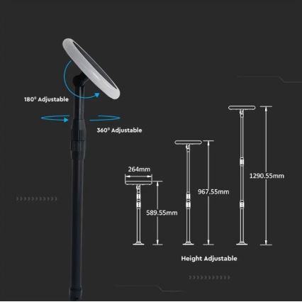 LED Reguliuojama saulės lempa GARDEN LED/8W/5V 60-129 cm 4000K IP65