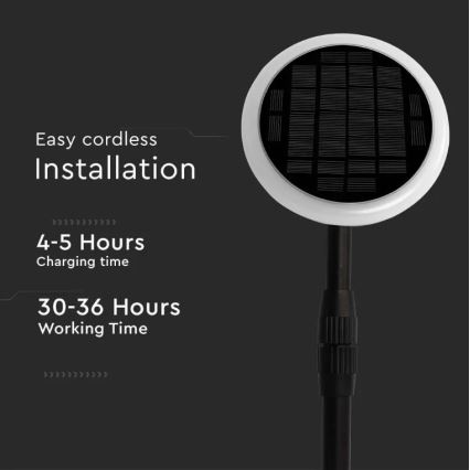LED Reguliuojama saulės lempa GARDEN LED/8W/5V 60-129 cm 4000K IP65