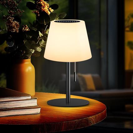 LED Reguliuojama saulės lempa LED/2W/5V USB 1200 mAh IP44 balta/juoda
