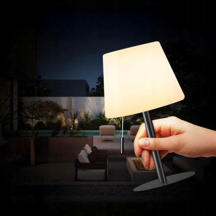 LED Reguliuojama saulės lempa LED/2W/5V USB 1200 mAh IP44 balta/juoda