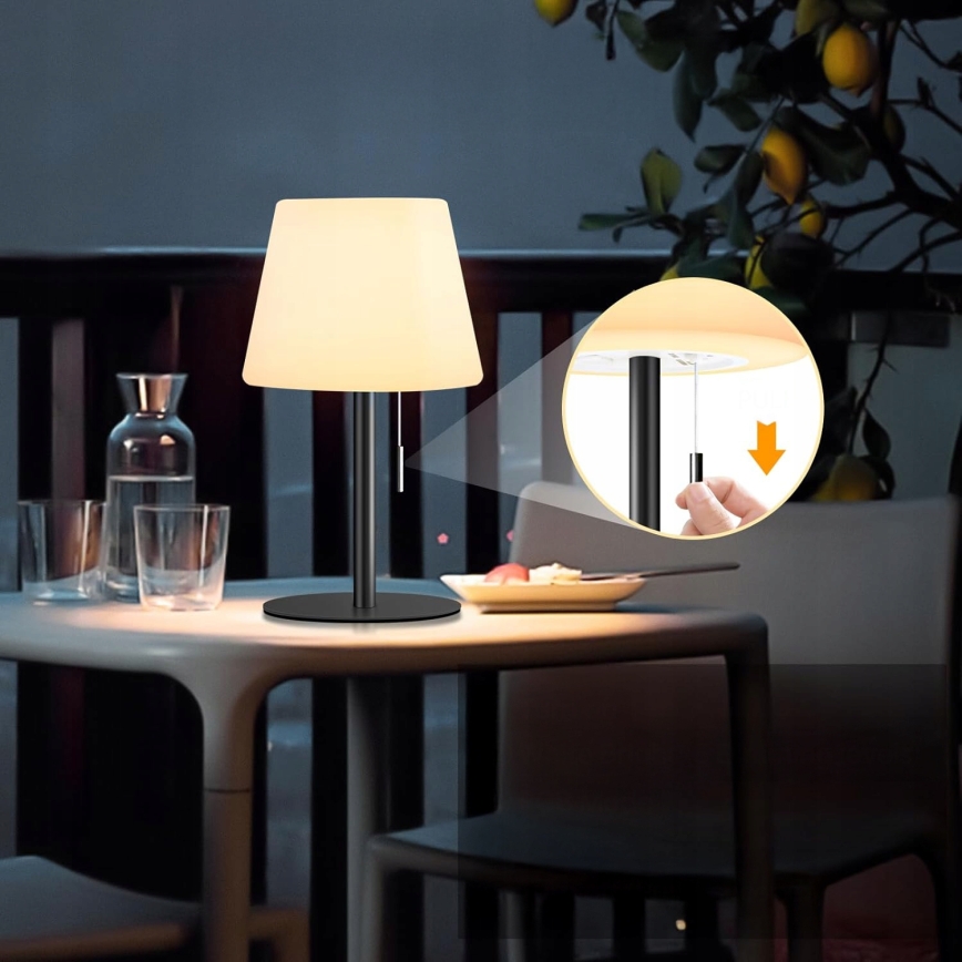 LED Reguliuojama saulės lempa LED/2W/5V USB 1200 mAh IP44 balta/juoda