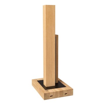 LED Reguliuojama stalinė lempa SOHO JUODA LED/10W/230V 45 cm ąžuolas