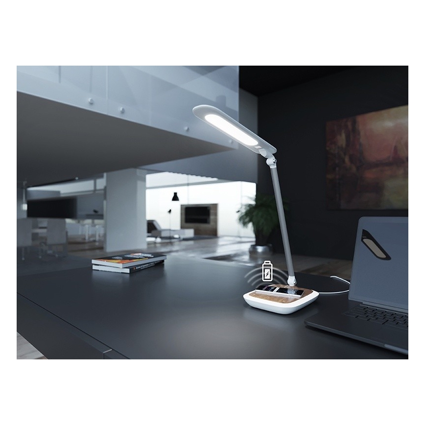 LED Reguliuojama stalinė lempa su belaidžiu įkrovimu  DIPLOMAT LED/17W/230V 3000-5000K
