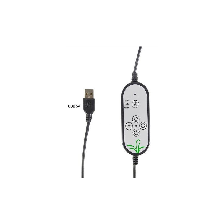 LED Reguliuojama stalinė lempa su segtuku augalams auginti LED/12W/5V