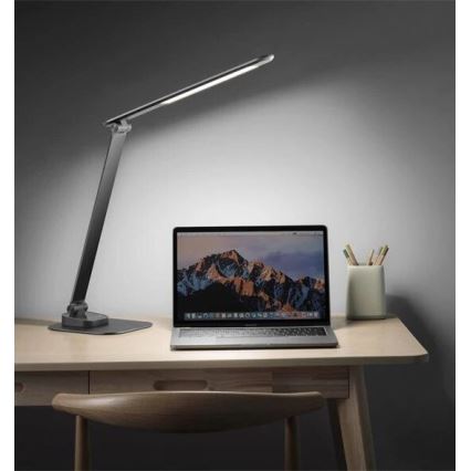 LED reguliuojama stalinė lempa su USB LED/7,5W/230V 3000K/4000K/5500K antracito spalvos