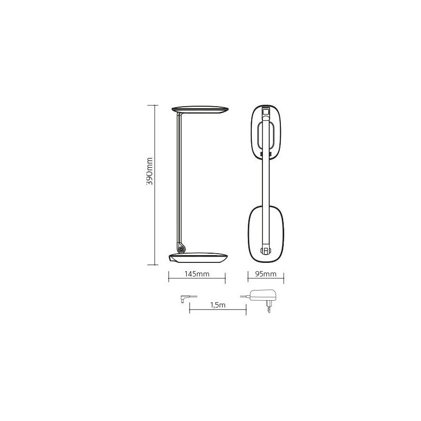 LED Reguliuojama stalinė lempa su USB MOANA LED/6W/230V balta