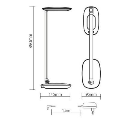 LED Reguliuojama stalinė lempa su USB MOANA LED/6W/230V rožinė