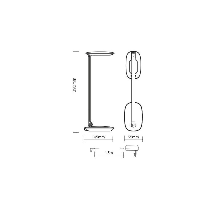LED Reguliuojama stalinė lempa su USB MOANA LED/6W/230V rožinė
