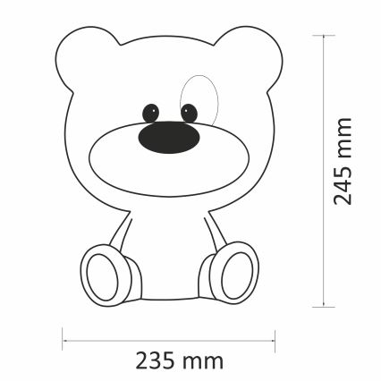 LED Reguliuojama vaikiška naktinė lemputė BIBI 2,5W/230V