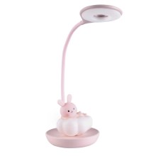 LED Reguliuojama vaikiška stalinė lempa RABBIT LED/2,5W/230V rožinė