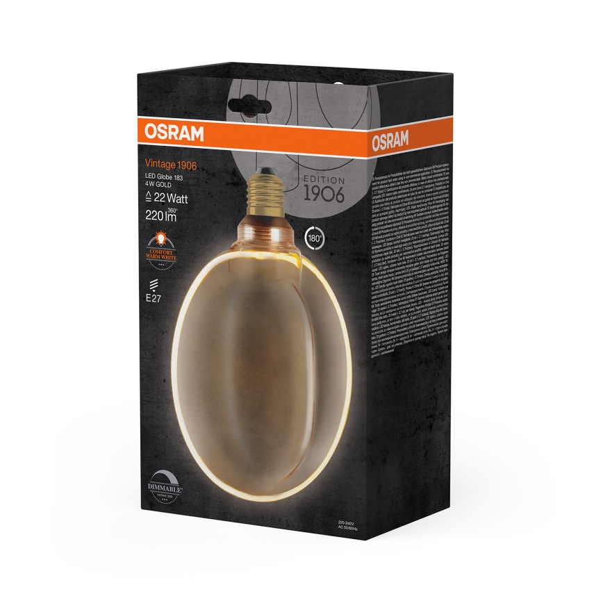 LED reguliuojama VINTAGE lemputė E27/4W/230V 1800K auksinė - Osram