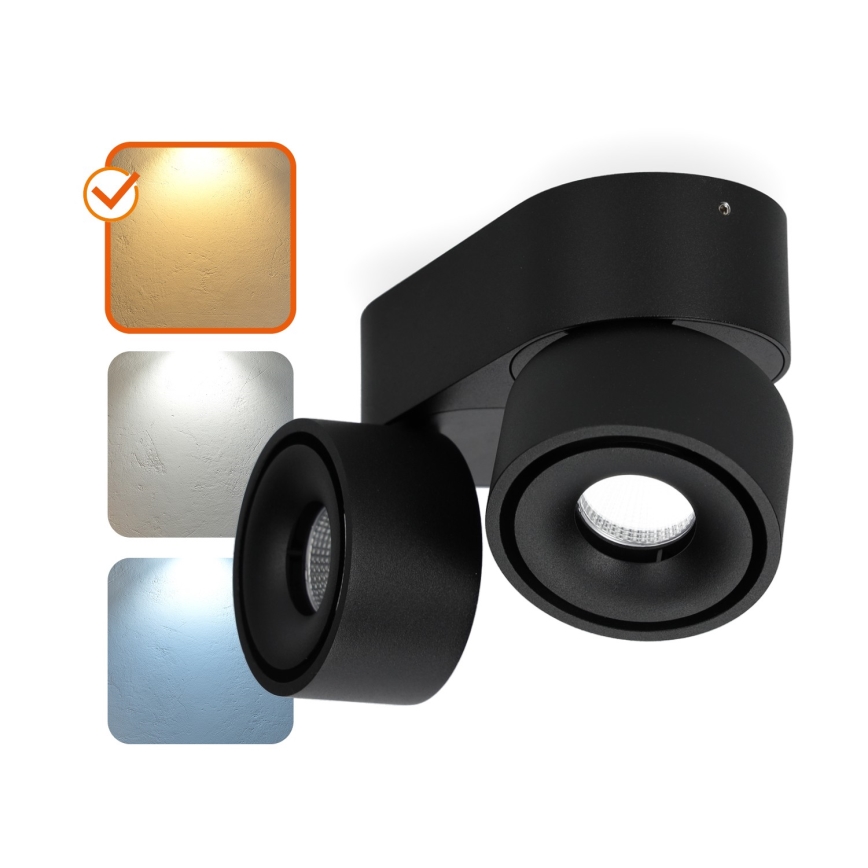 LED Reguliuojamas akcentinis šviestuvas LAHTI MINI 2xLED/9W/230V 3000K CRI 90 juodas