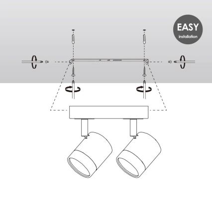 LED Reguliuojamas akcentinis šviestuvas MANU 2xGU10/5,8W/230V baltas