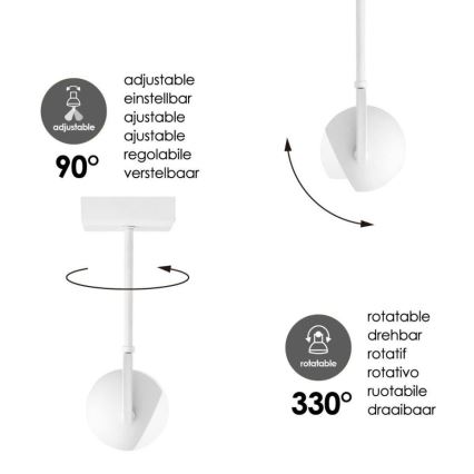 LED Reguliuojamas akcentinis šviestuvas NOP 1xGU10/5,8W/230V baltas