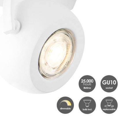 LED Reguliuojamas akcentinis šviestuvas NOP 1xGU10/5,8W/230V baltas