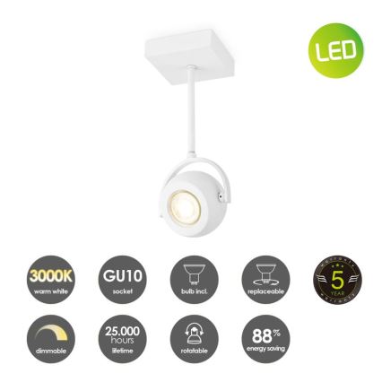 LED Reguliuojamas akcentinis šviestuvas NOP 1xGU10/5,8W/230V baltas