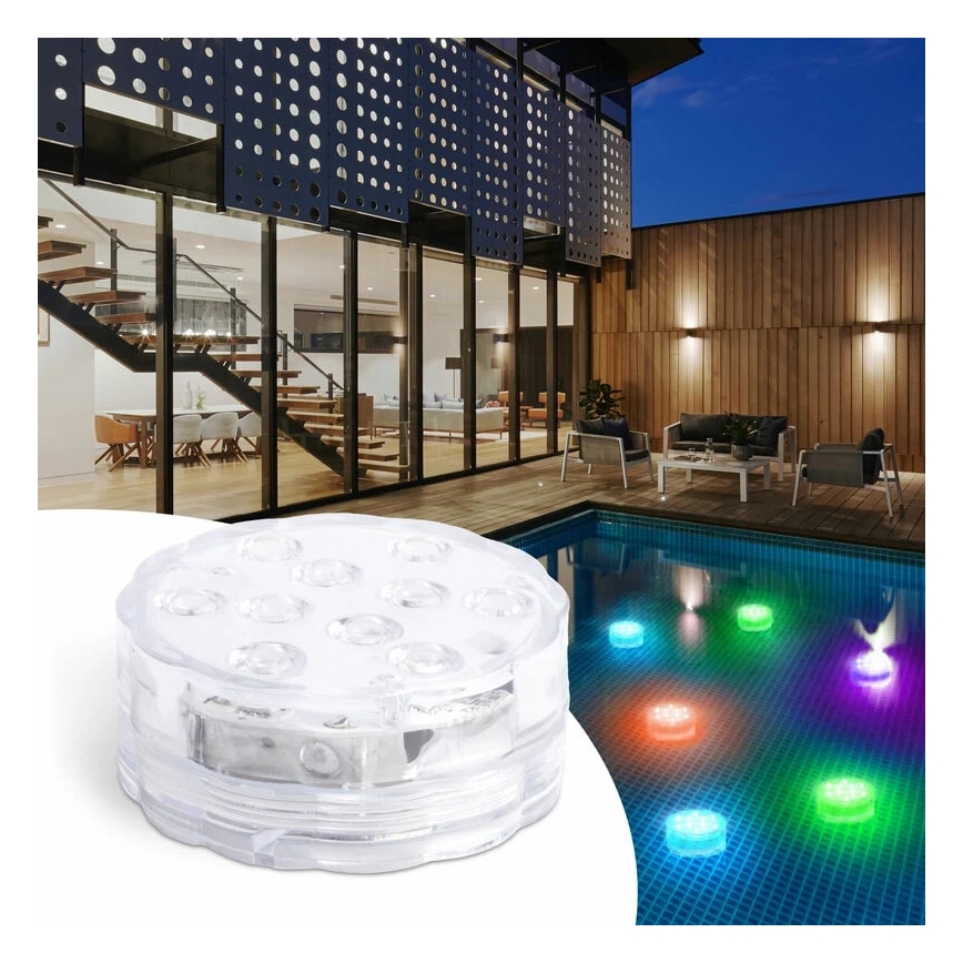 LED Reguliuojamas baseino apšvietimas LED/3xAAA IP68 + nuotolinio valdymo pultas