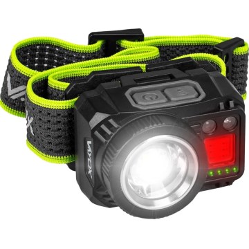 LED reguliuojamas įkraunamas galvos žibintas su jutikliu ir raudona šviesa LED/6W/5V/3xAAA IP66 500 lm 1200 mAh