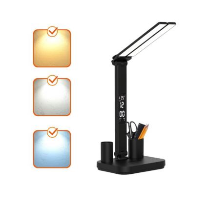 LED dimeriuojamas įkraunamas stalinis šviestuvas NOBLITE P LED/5W/5V 3000/4000/6000K 2200 mAh juodas