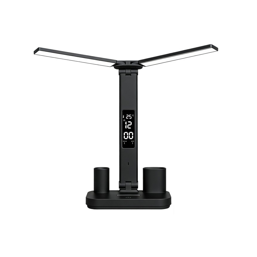 LED dimeriuojamas įkraunamas stalinis šviestuvas NOBLITE P LED/5W/5V 3000/4000/6000K 2200 mAh juodas