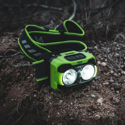 LED reguliuojamas įkraunamas galvos žibintas su jutikliu ir raudonu apšvietimu LED/10W/5V/3xAAA IP44 600 lm 1200 mAh