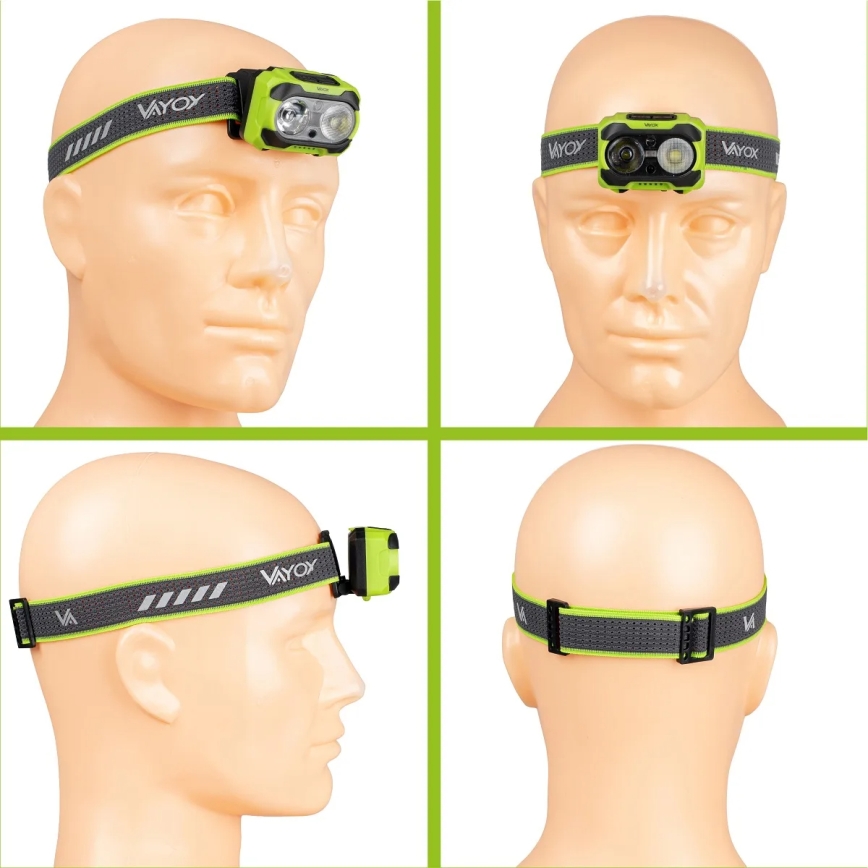 LED reguliuojamas įkraunamas galvos žibintas su jutikliu ir raudonu apšvietimu LED/10W/5V/3xAAA IP44 600 lm 1200 mAh