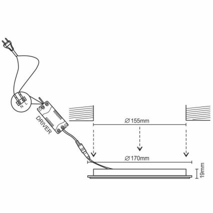 LED Reguliuojamas įmontuojamas šviestuvas ED/12W/230V 3000-6500K Wi-Fi Tuya