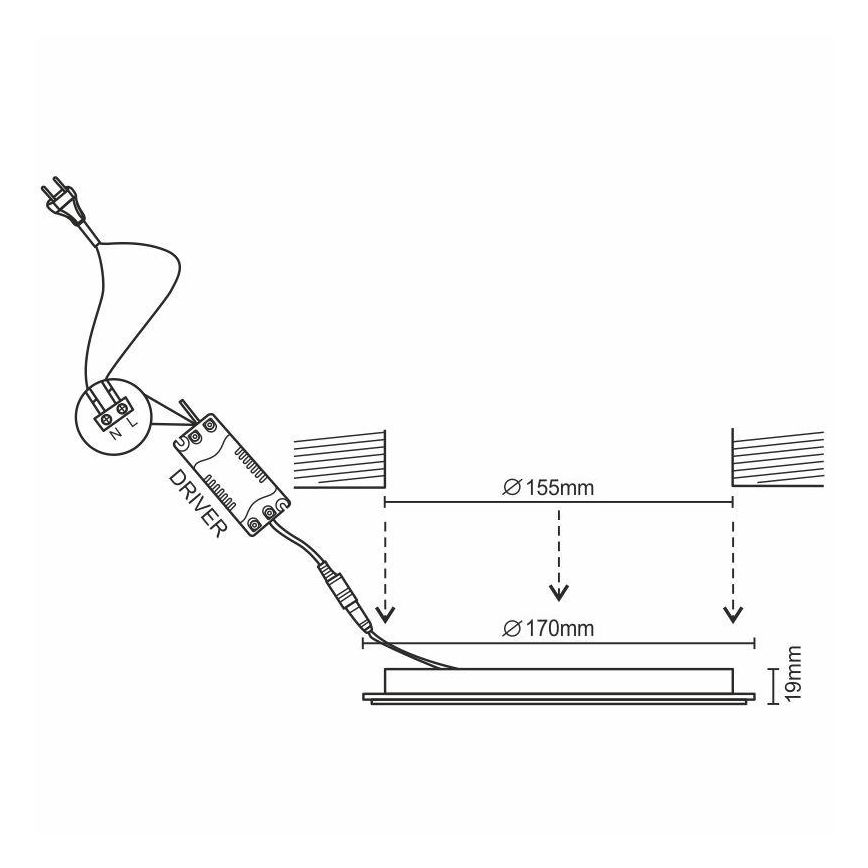 LED Reguliuojamas įmontuojamas šviestuvas ED/12W/230V 3000-6500K Wi-Fi Tuya