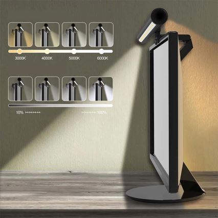LED reguliuojamas jutiklinis monitoriaus apšvietimas LED/5W/5V 3000/4000/5000/6000K 42 cm juodas
